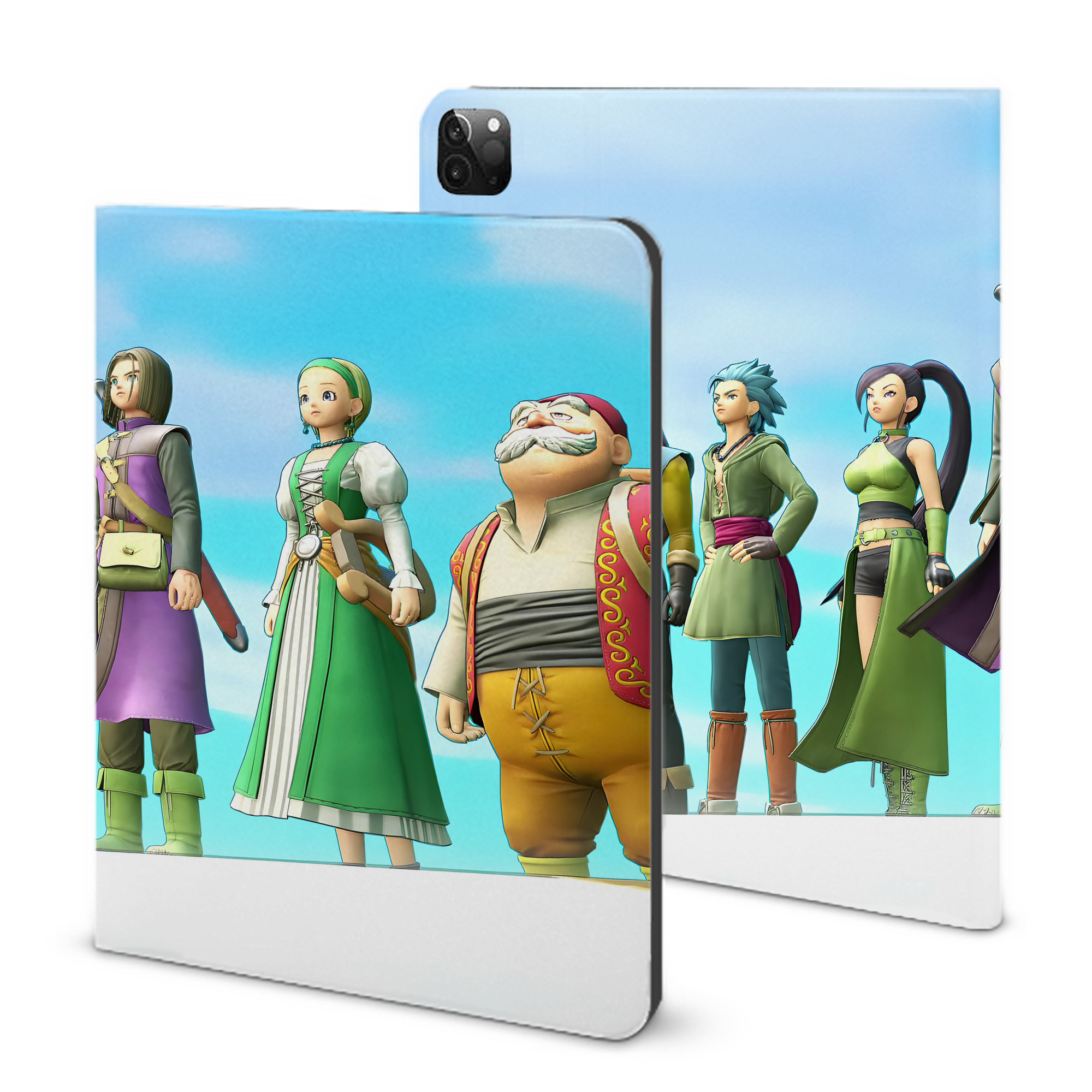 （画像用） ドラゴンクエスト Doragon Kuesuto Dragon Quest IPadケース ペンホルダー付き ブックスタイルデザイン